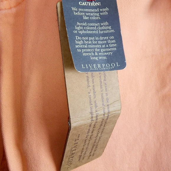 Liverpool Jeans Company Vibrant Orange Capris - Picture 4 of 6